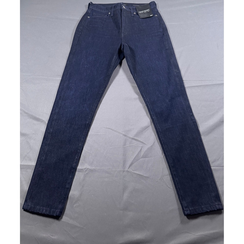 Banana Republic High Rise Skinny Ankle Jeans Dark Wash Indigo 27 Premium Denim